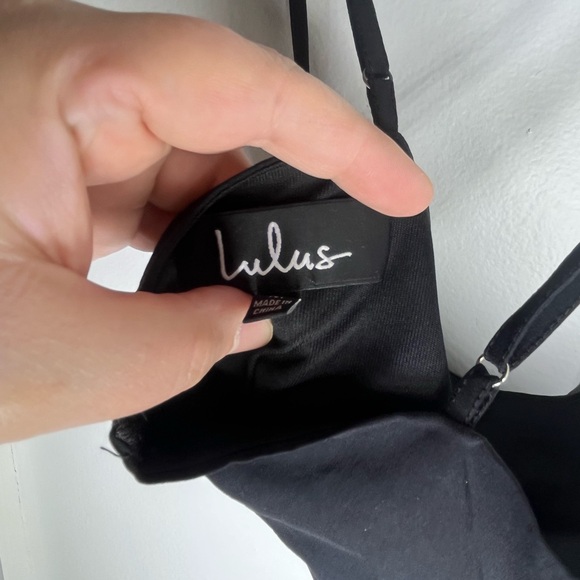 Lulus Black Bustier Crop Top Spaghetti Strap Front Zip Corset Style - Picture 5 of 7